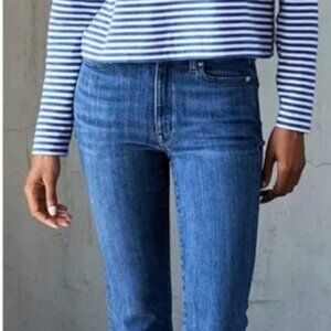 $225 Ayr Blue The Pop Straight Ankle Jean In Hopelessly Devoted Size 26x27